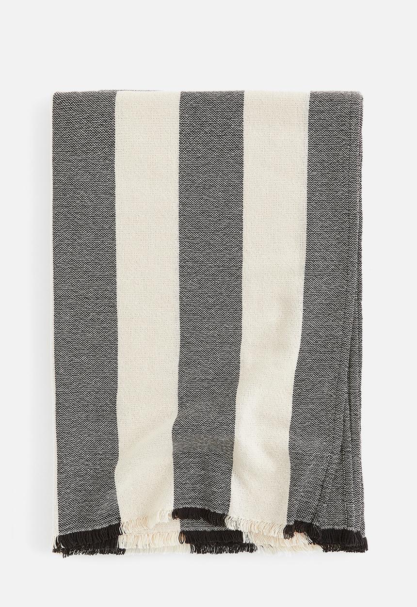 H&M - Blanket - dark grey/neutral white