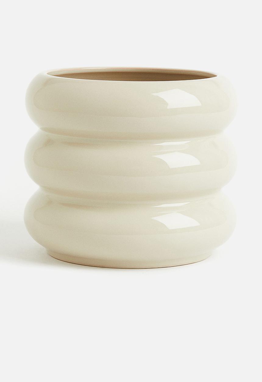 H&M - Stoneware plant pot - beige