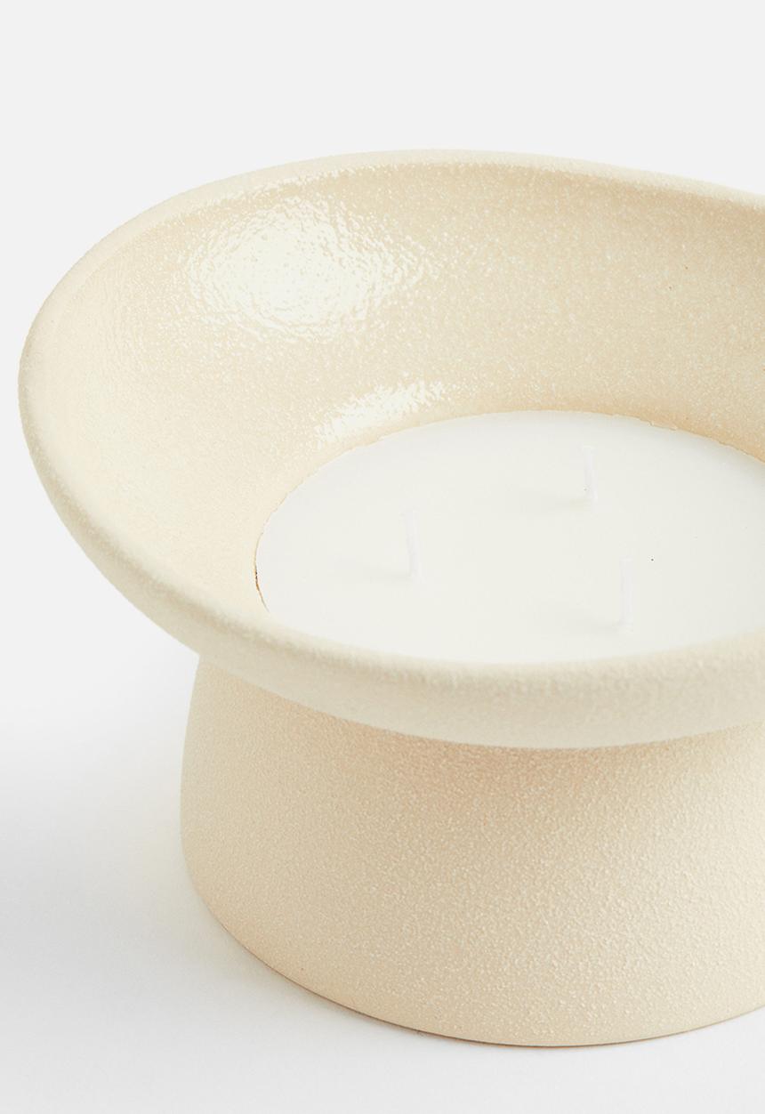 H&M - Scented candle in stoneware holder - white