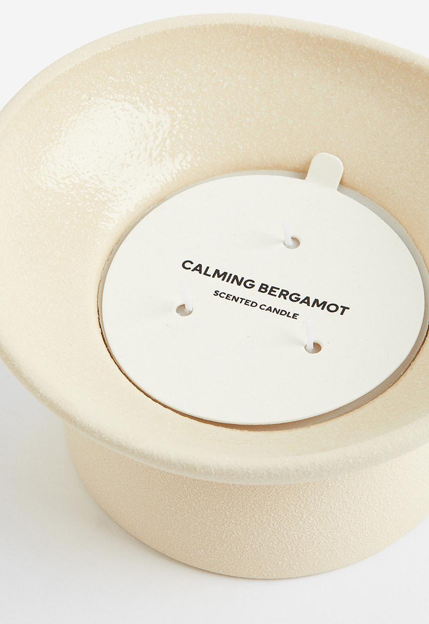 H&M - Scented candle in stoneware holder - white