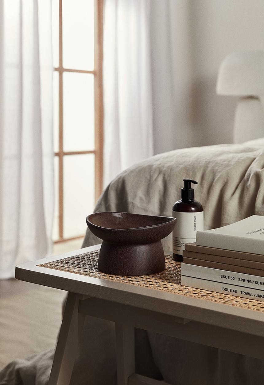 H&M - Scented candle in stoneware holder - brown
