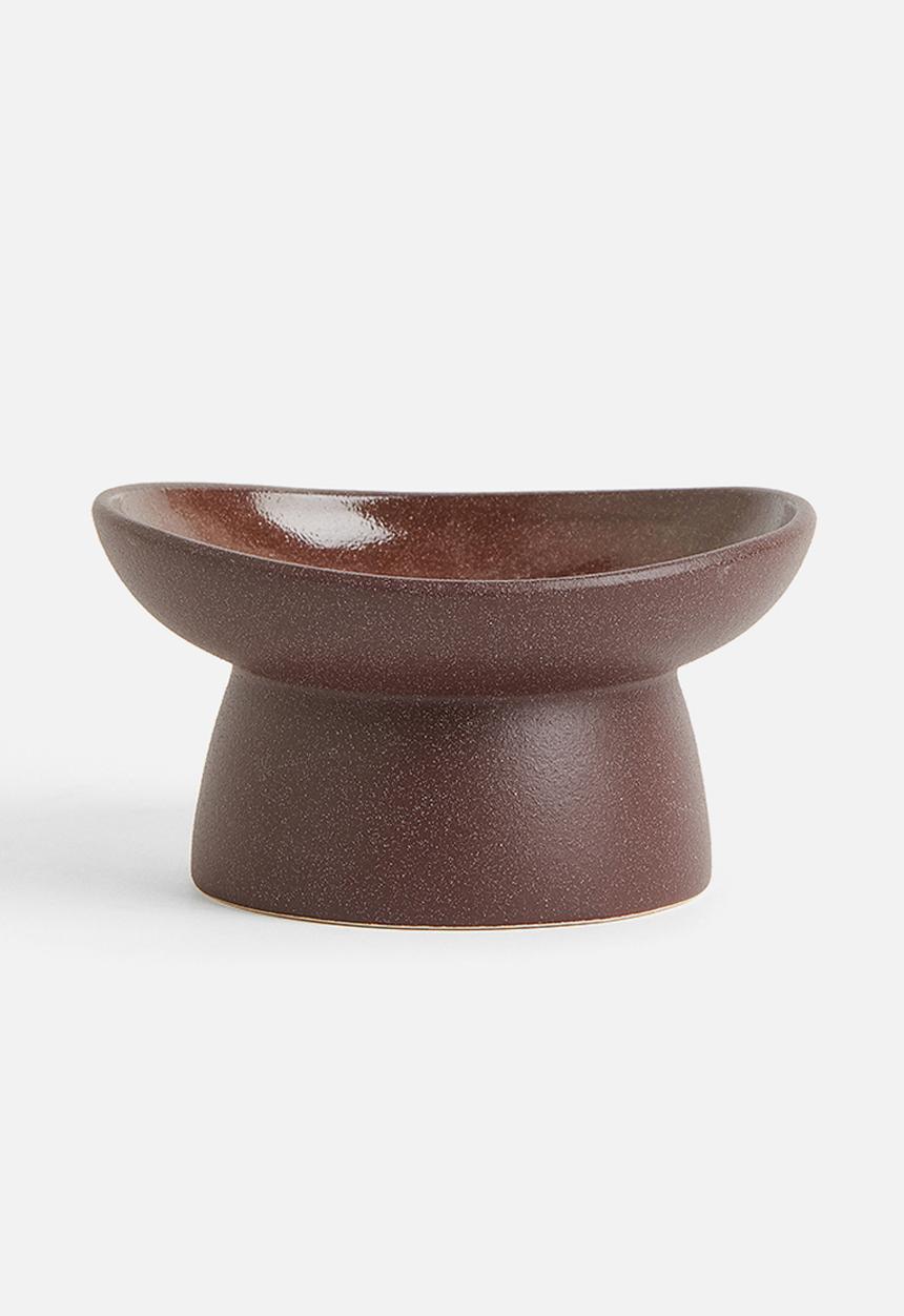 H&M - Scented candle in stoneware holder - brown