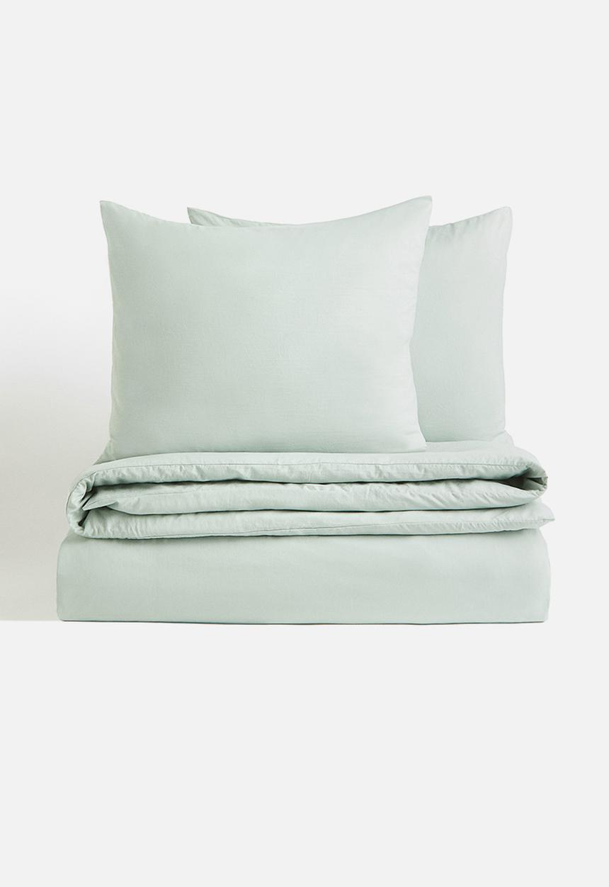 H&M - Double/king duvet cover set - green