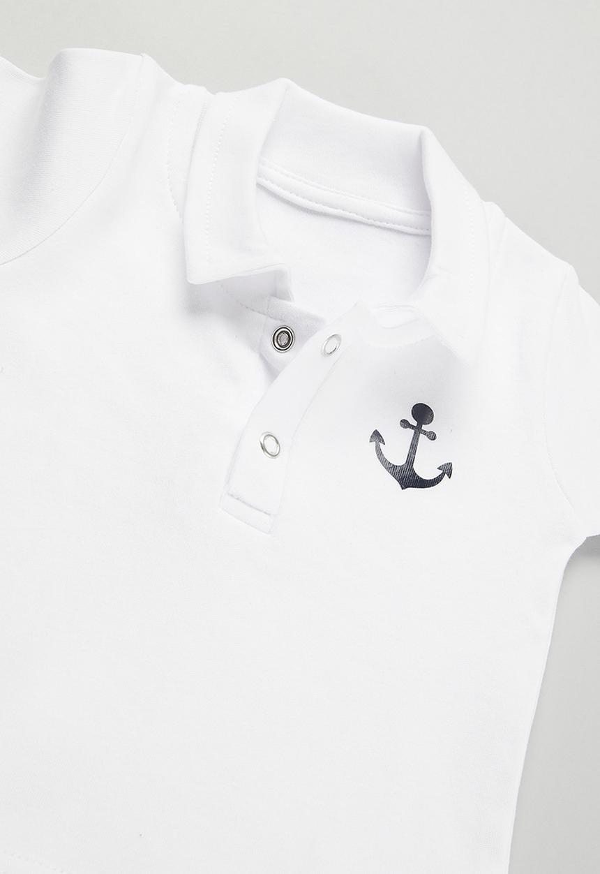 Little Lumps - 3Pk Tab T-Shirt, Shorts & Bib Set - navy & white
