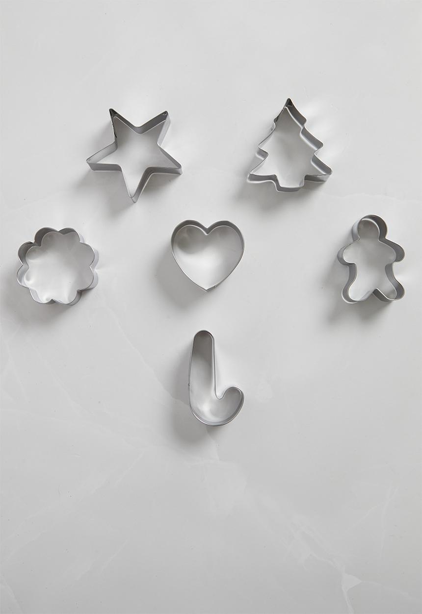 H&S - Festive cookie cutter set of 6 - silver