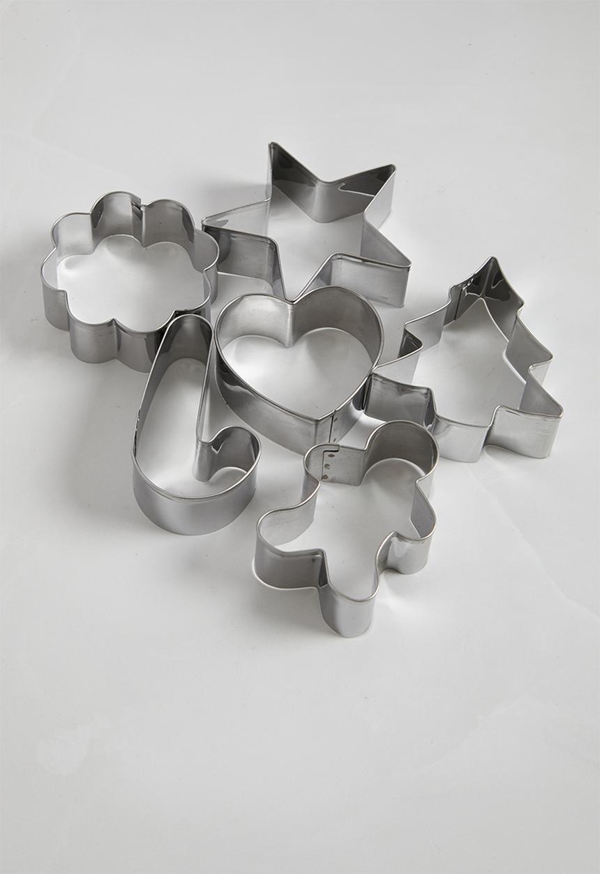H&S - Festive cookie cutter set of 6 - silver