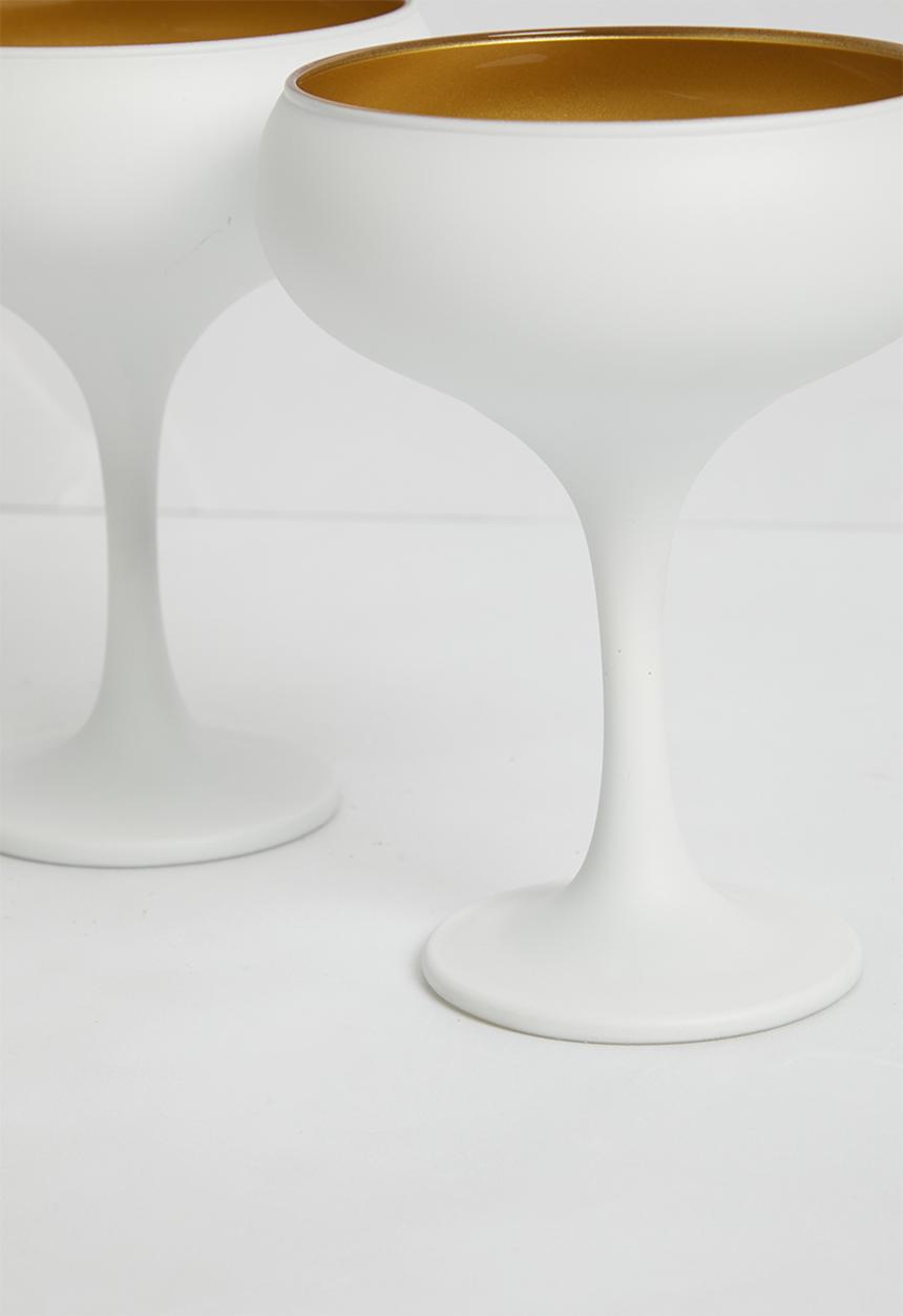 Excellent Houseware - Festive cocktail glass set of 2 - white