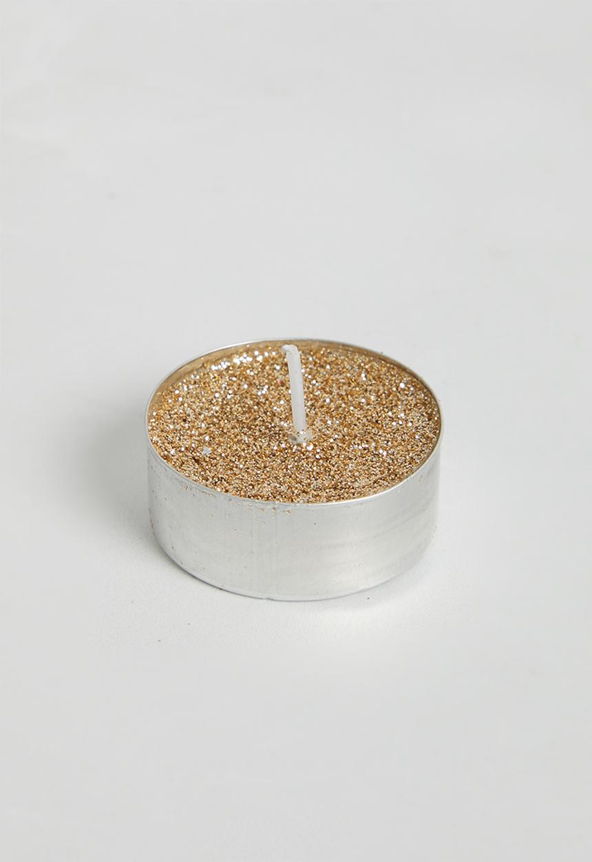 H&S - Glitter tealight candle set of 8 - gold