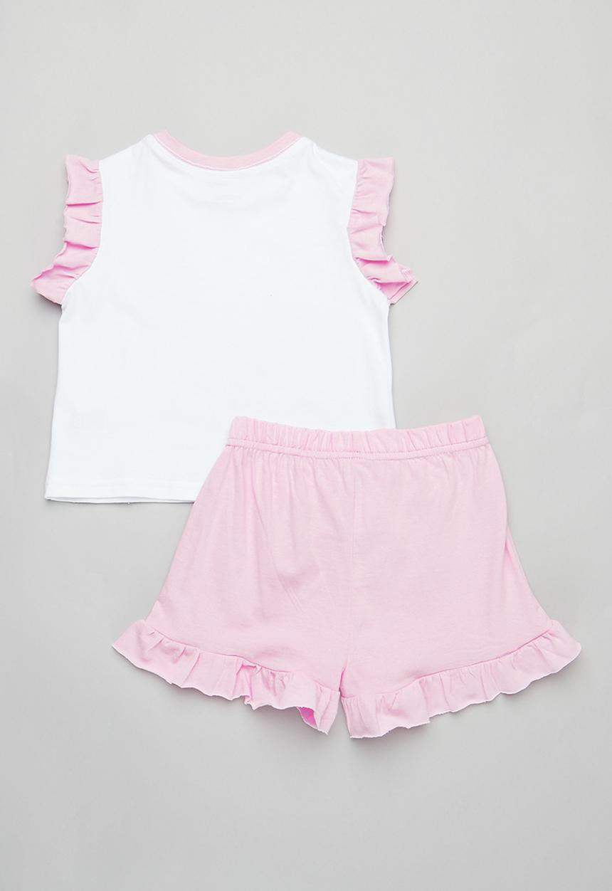Pop Candy - Printed pj set - white & pink