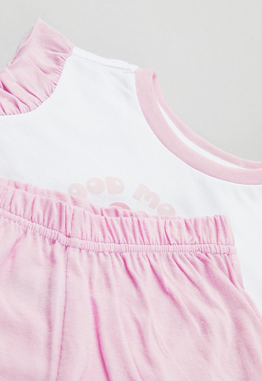 Pop Candy - Printed pj set - white & pink