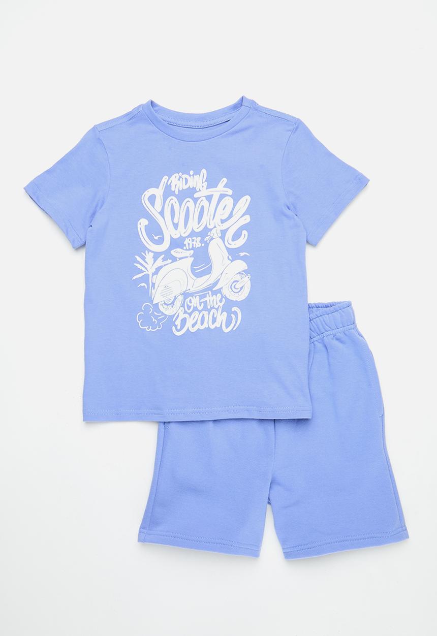 Pop Candy - T-shirt and sweat set - faded denim