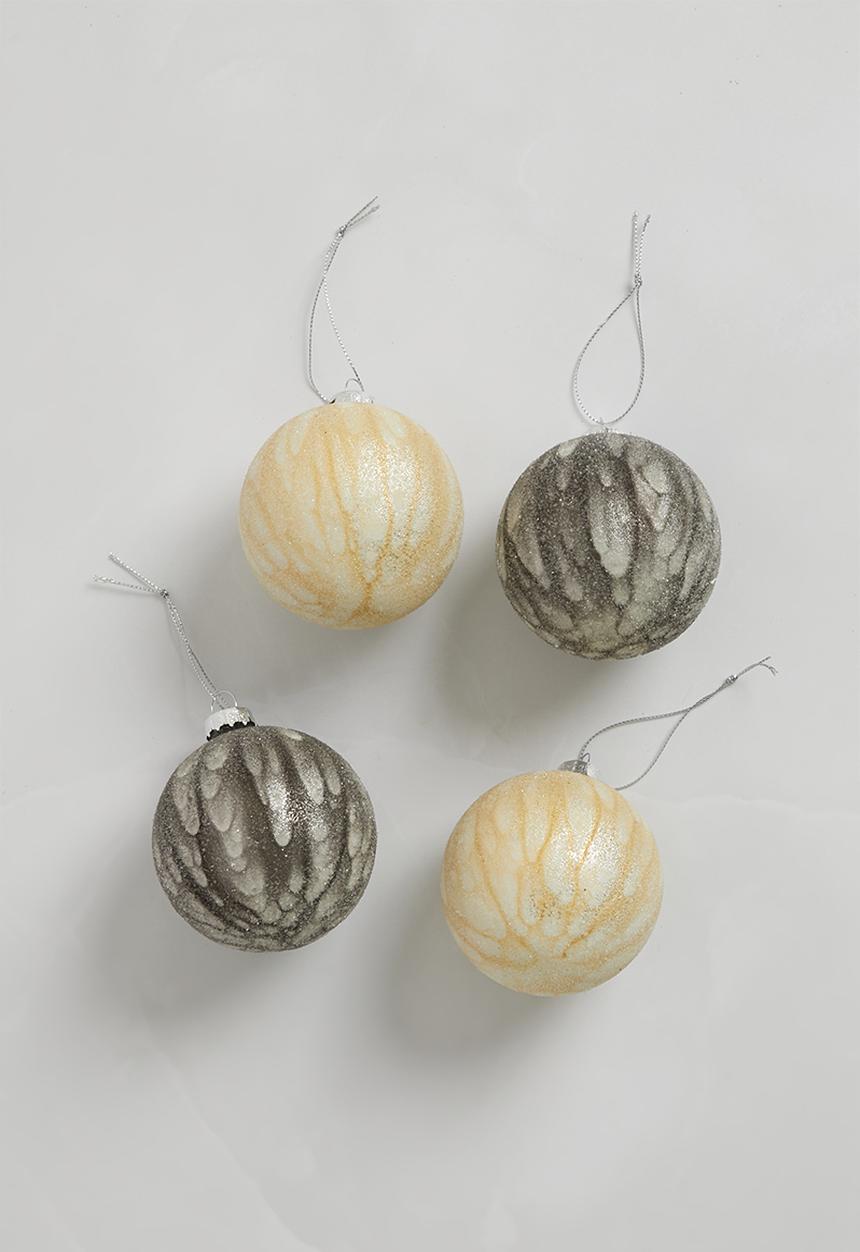 H&S - Flowing xmas tree bauble set of 4 - multi