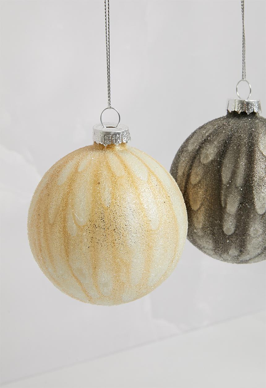 H&S - Flowing xmas tree bauble set of 4 - multi