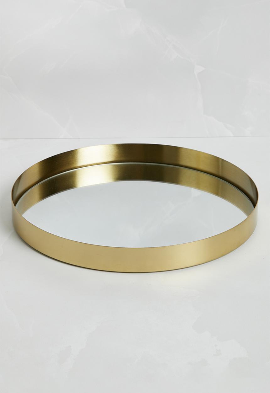 H&S - Mirror candle tray - gold