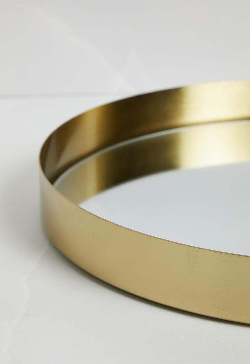 H&S - Mirror candle tray - gold