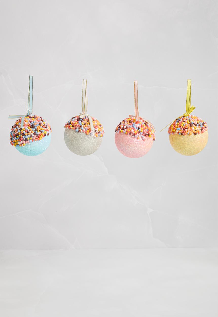 H&S - Confetti xmas tree bauble set of 4 - multi