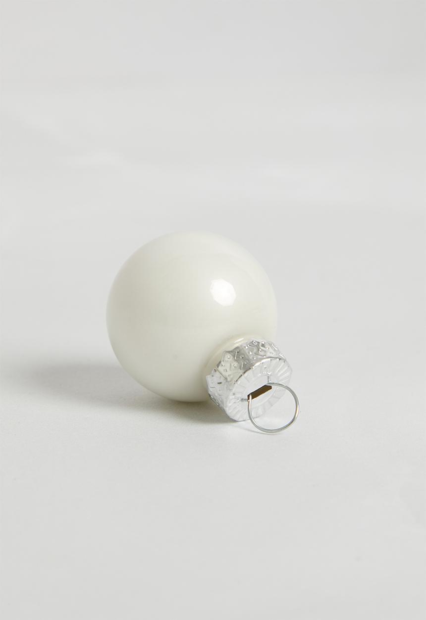 H&S - Glass Christmas baubles 24 pcs - white
