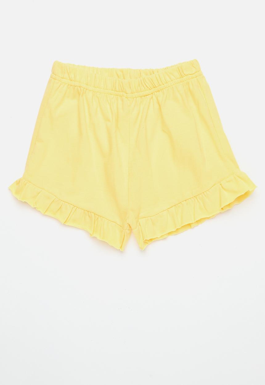 Pop Candy - 2 Pack frill short - dusty pink & light yellow