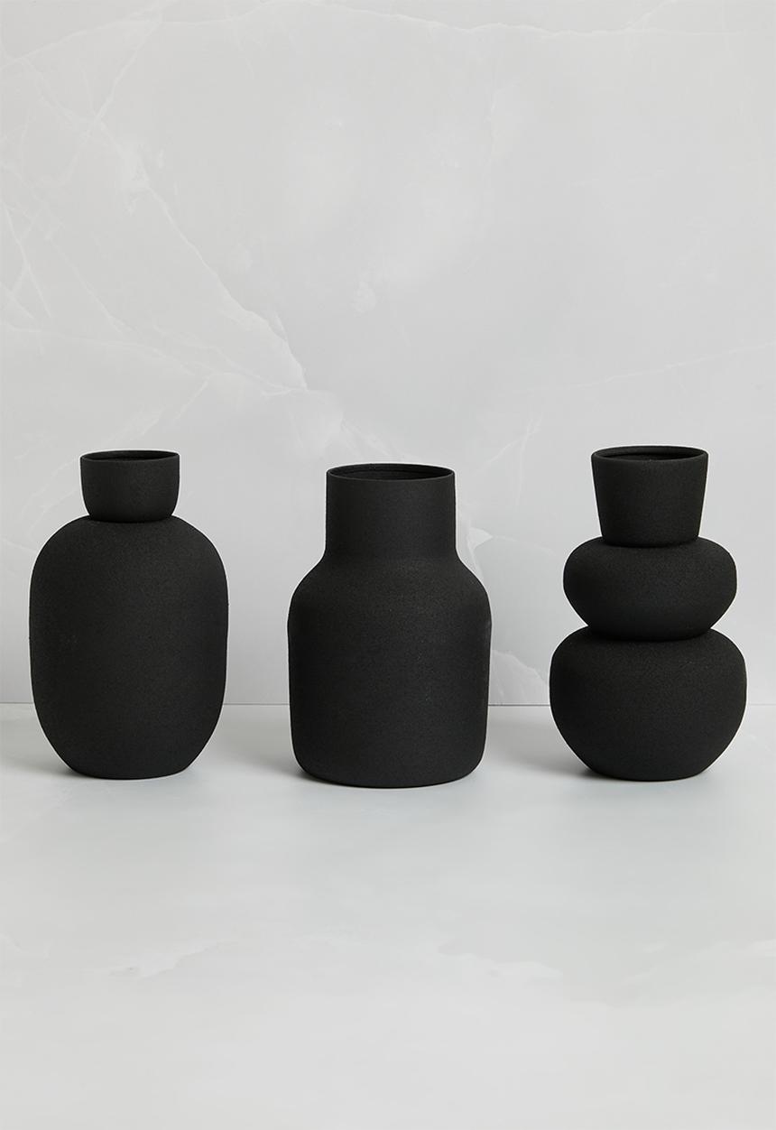 H&S - Cluster vase set of 3 - black