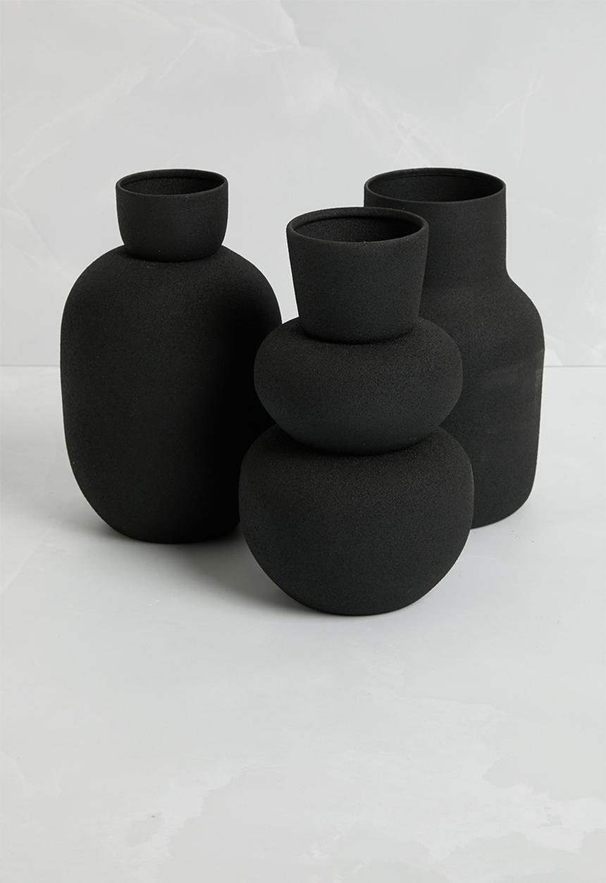 H&S - Cluster vase set of 3 - black