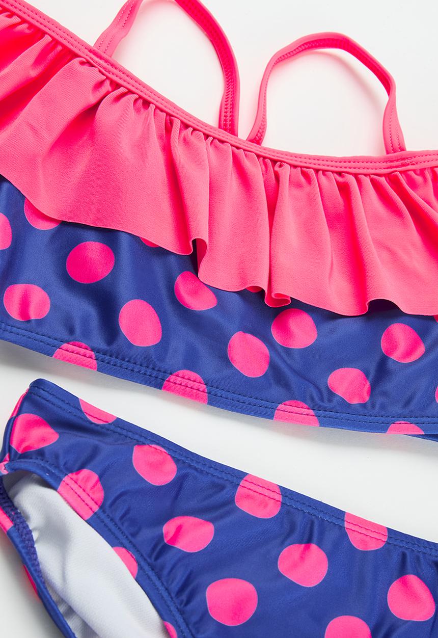 Pop Candy - Ruffled bikini set - pink and blue