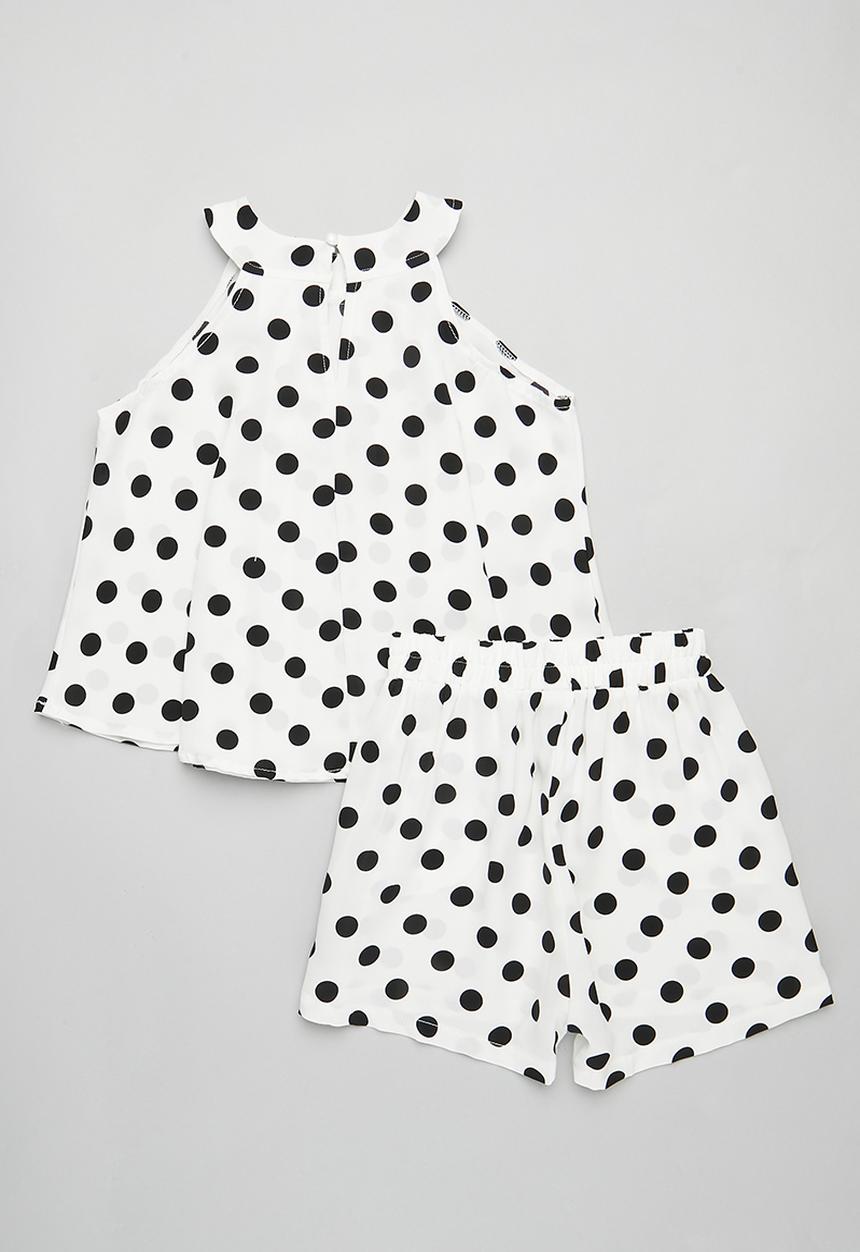 Pop Candy - Halter neck top & short set - black and white