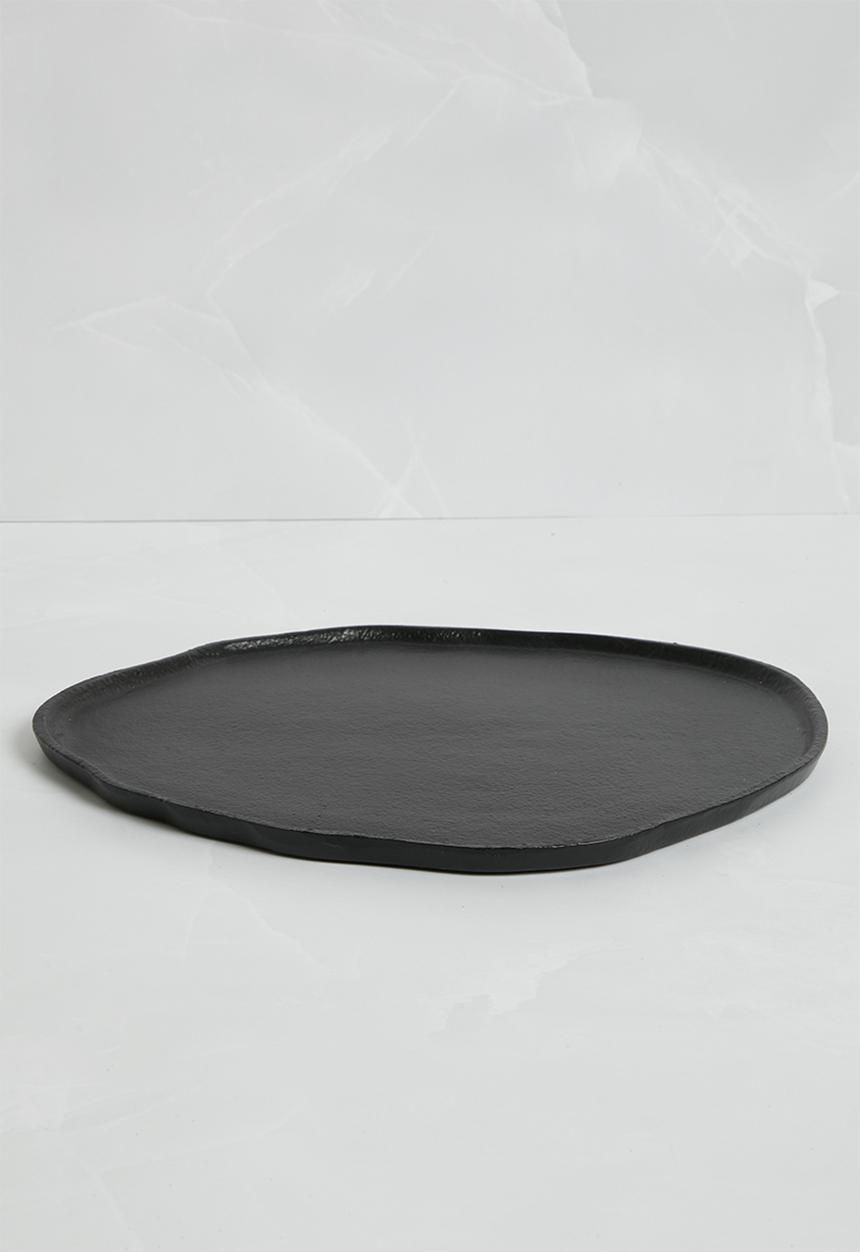H&S - Pebble candle tray - black