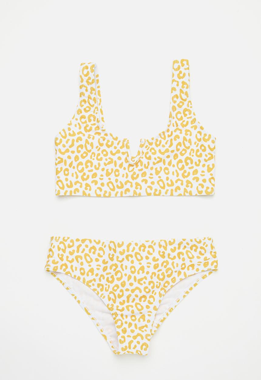 Pop Candy - Leopard print  bikini set - yellow