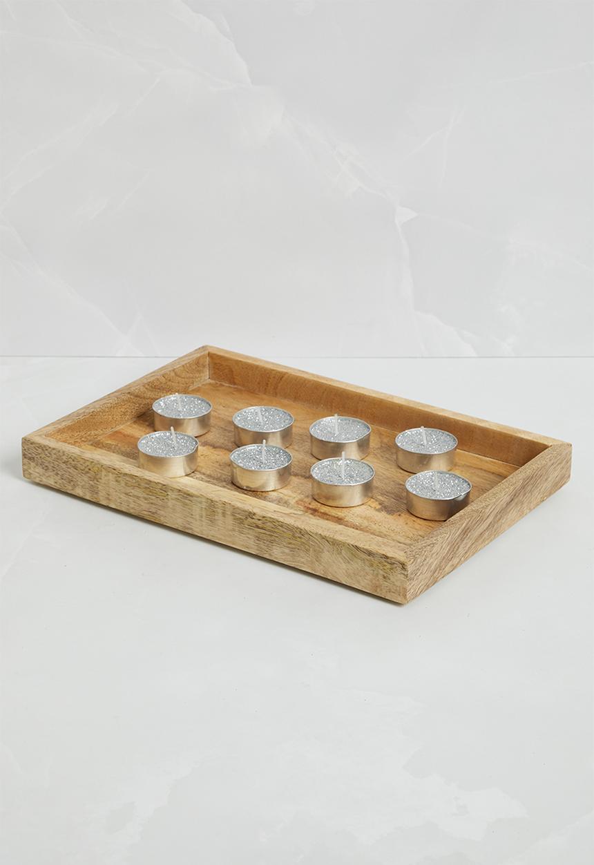 H&S - Simple candle tray - natural