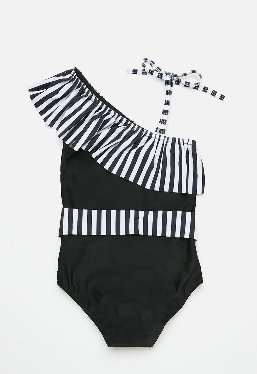 Pop Candy - One piece swimsuit - black  & white
