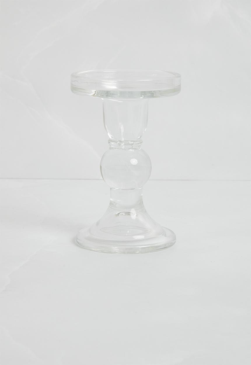 H&S - Glam glass pillar candle holder - clear