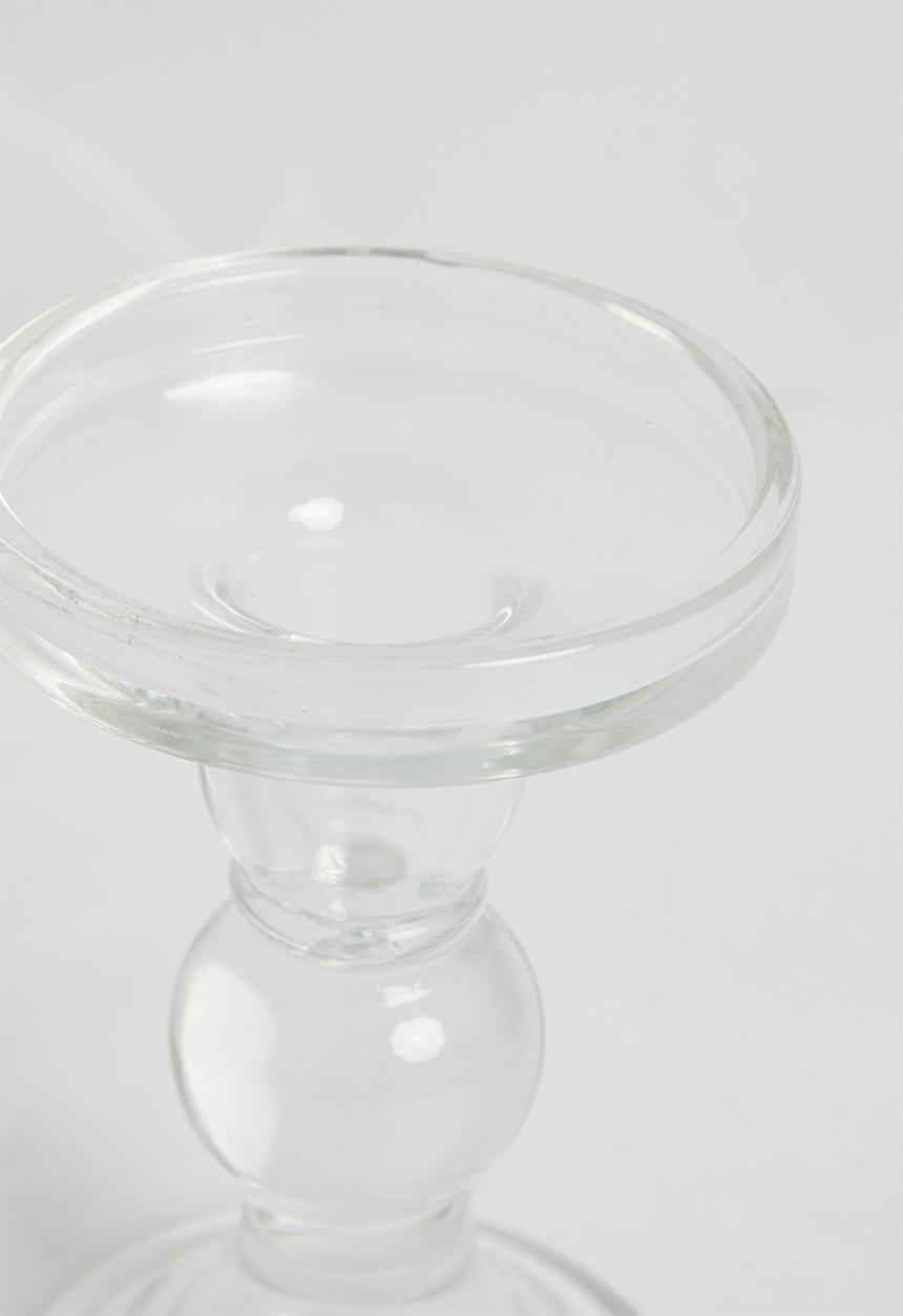 H&S - Glam glass pillar candle holder - clear