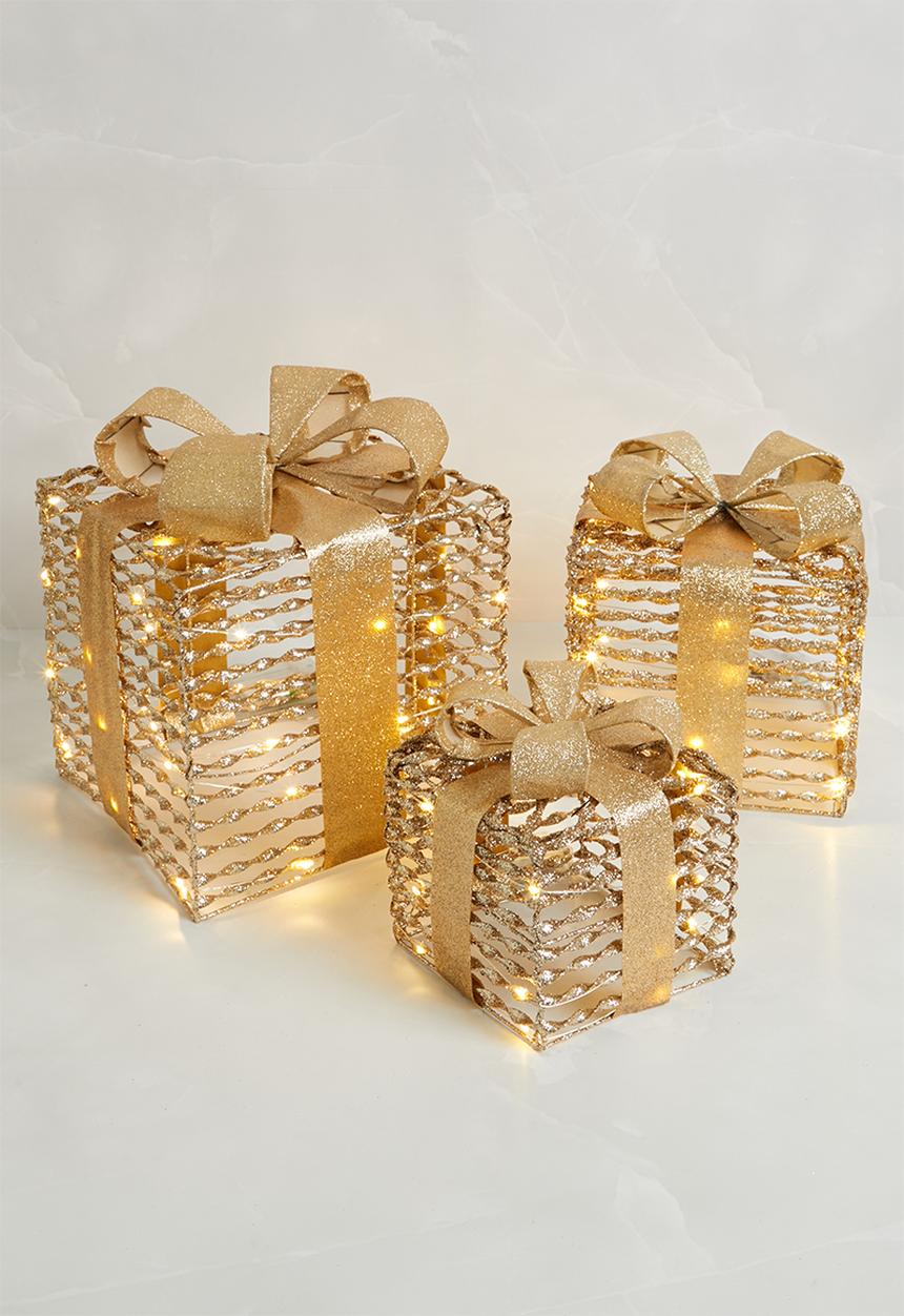 H&S - Twisted LED gift set of 3 - gold