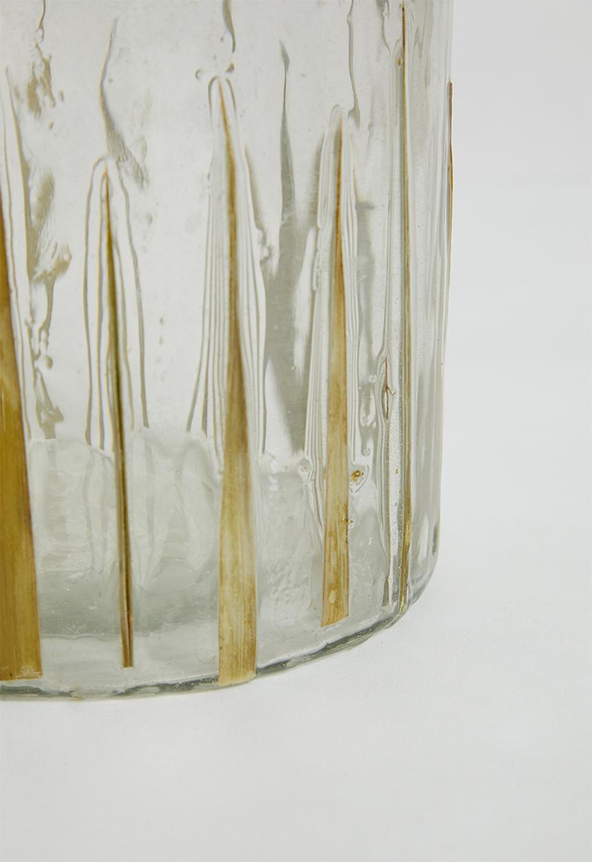 H&S - Pressed leaf tealight holder - clear