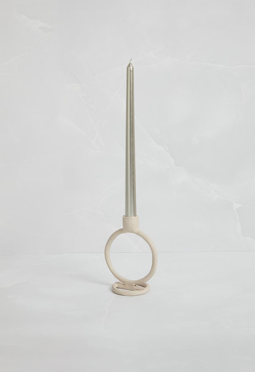 H&S - Loopy candle holder - warm grey