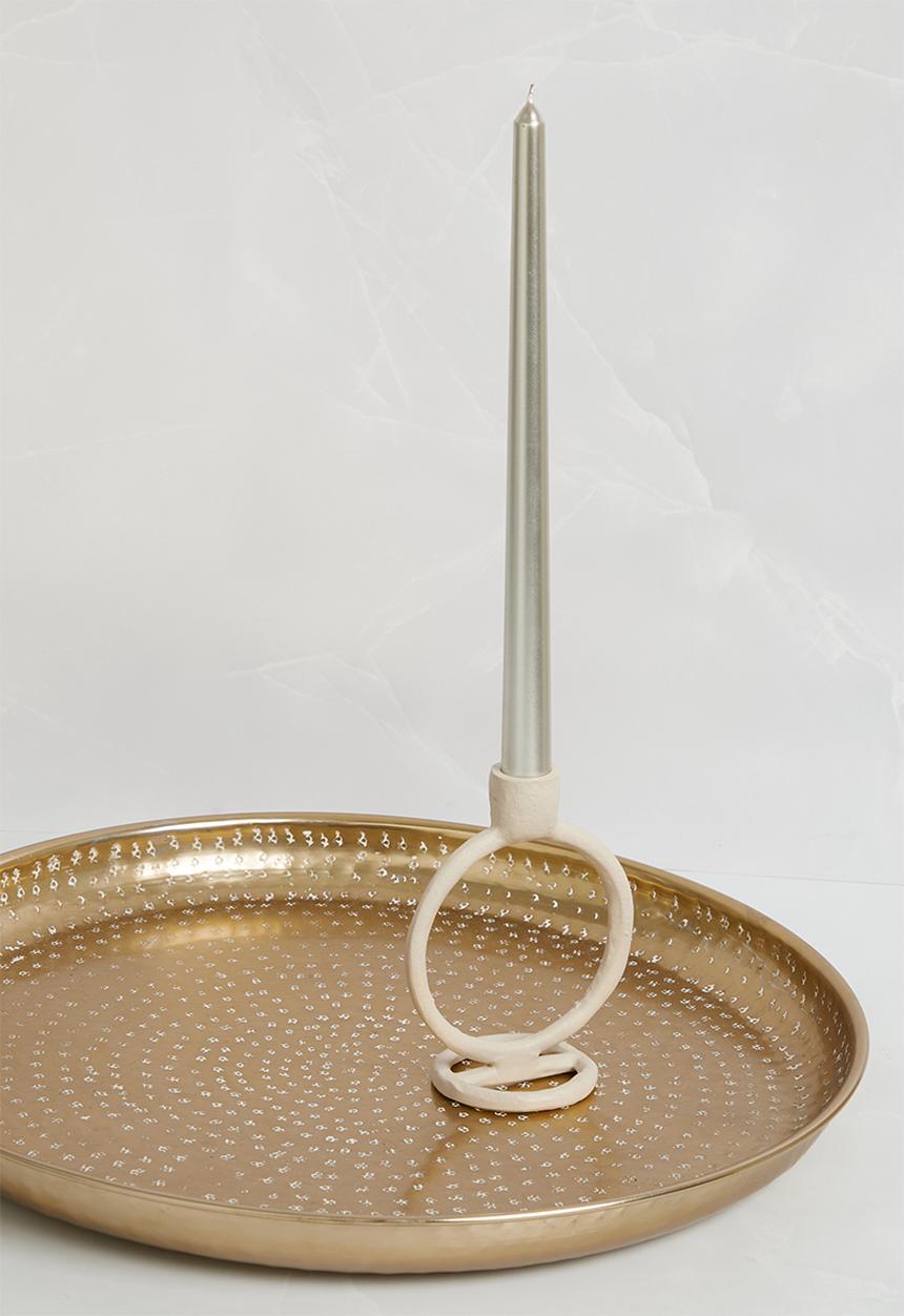 H&S - Loopy candle holder - warm grey