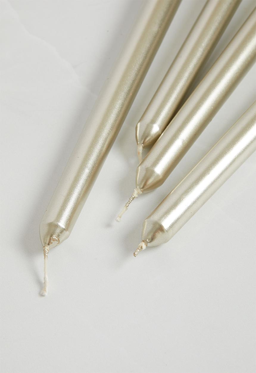 H&S - Dinner candle set of 4 - gold