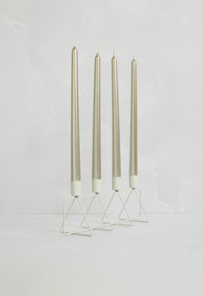 H&S - Dinner candle set of 4 - gold