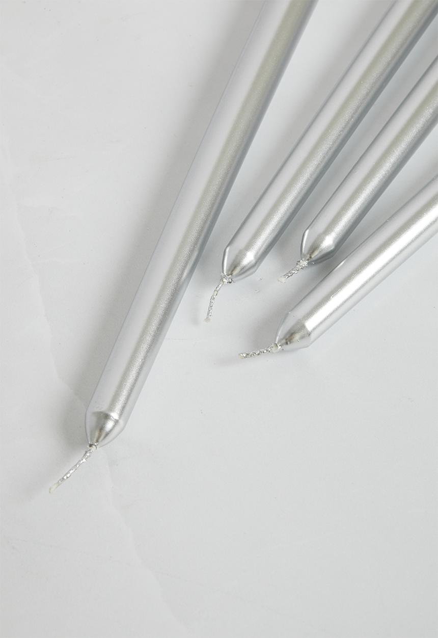 H&S - Dinner candle set of 4 - silver