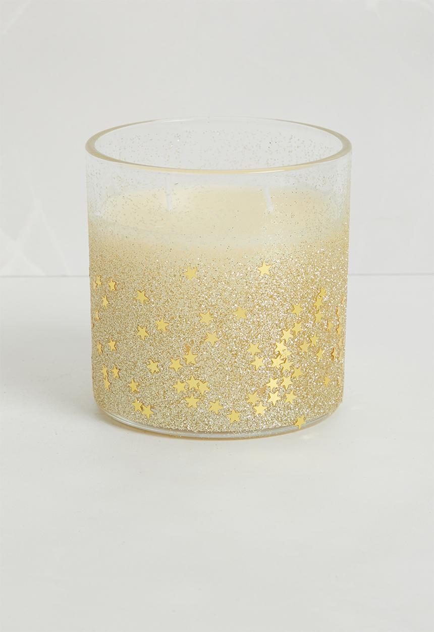 H&S - Deco candles - ivory with gold glitter