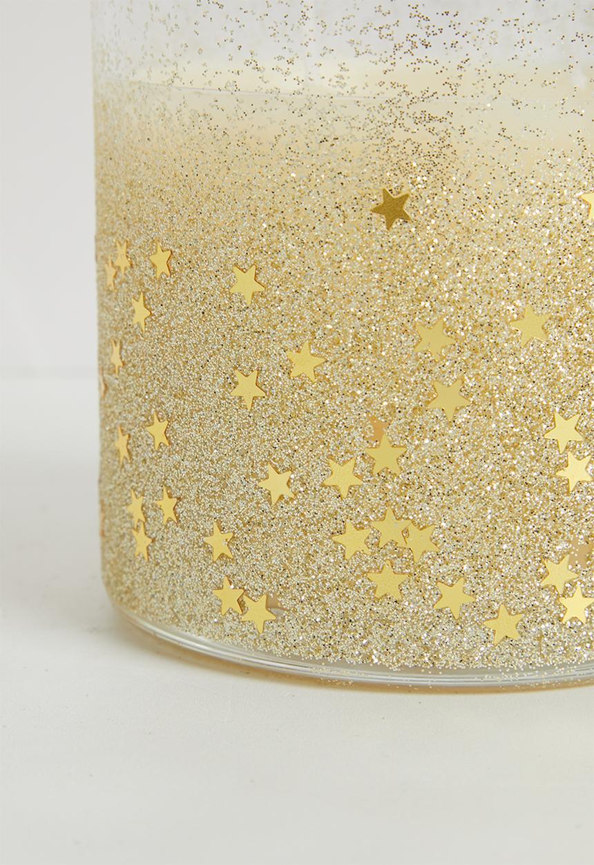 H&S - Deco candles - ivory with gold glitter