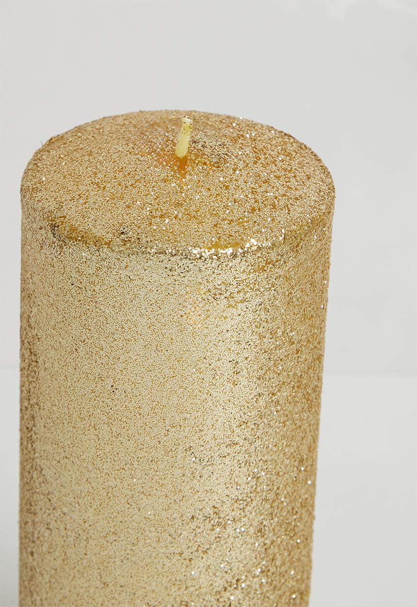 H&S - Pillar candles - gold glitter