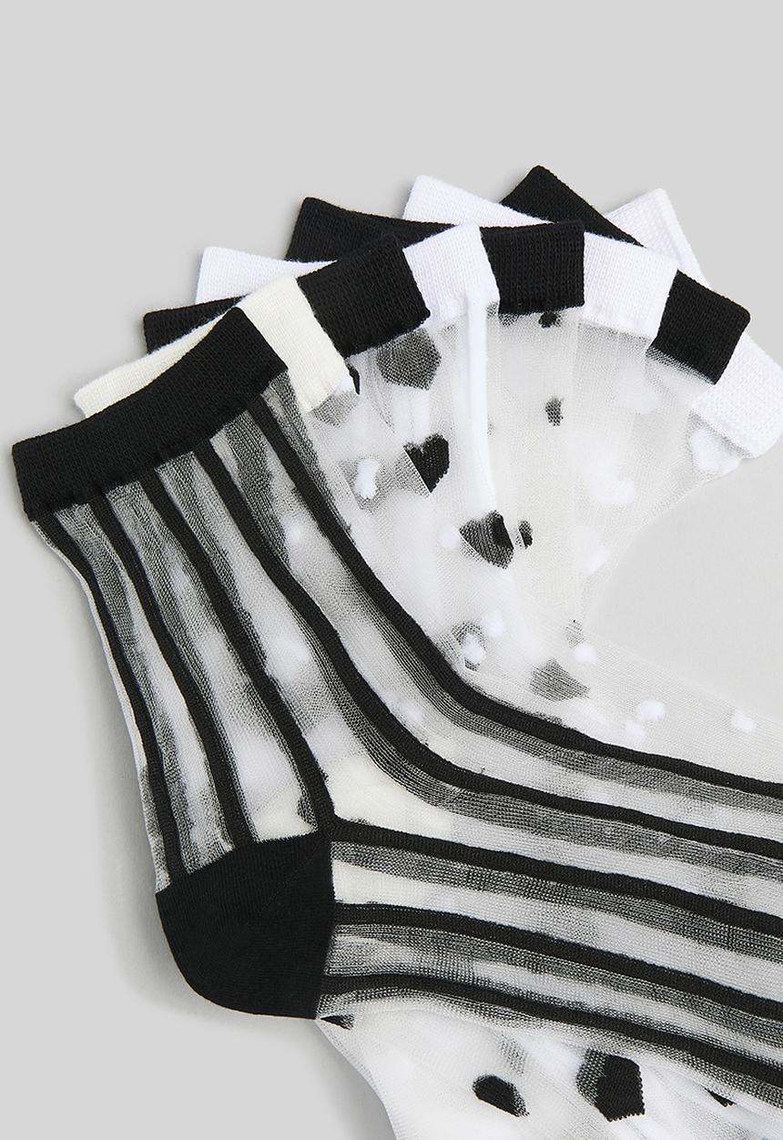 Tessa Design - Nautical 8 pack socks - black & white