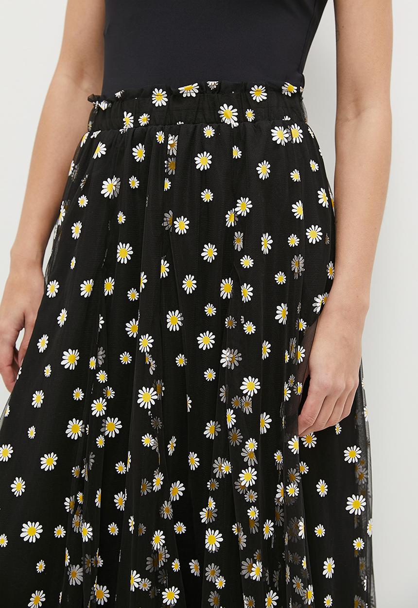 Me&B - The Tulle Daisy Skirt - Black Daisy