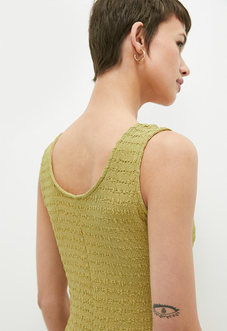 Me&B - Bubble knit stretch dress - olive
