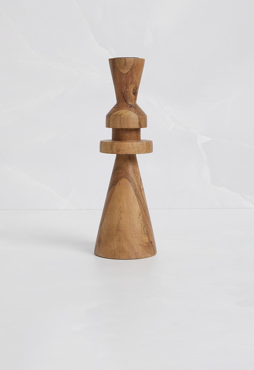 H&S - Taper dinner candle holder set of 3 - natural