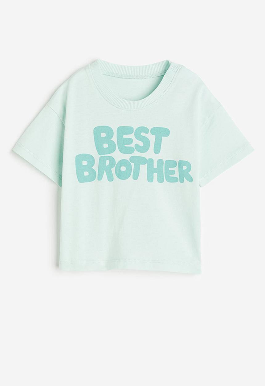H&M - Printed T-shirt - mint green best brother