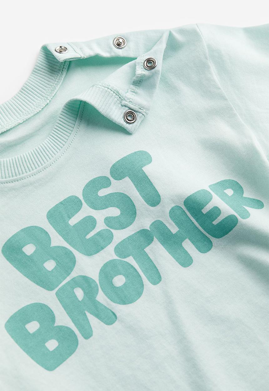 H&M - Printed T-shirt - mint green best brother
