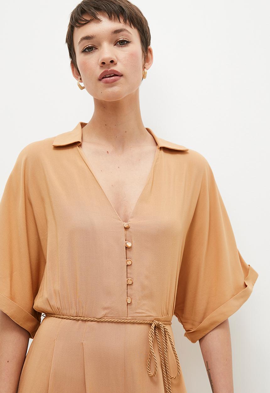 edit - Button down tapered jumpsuit - doe
