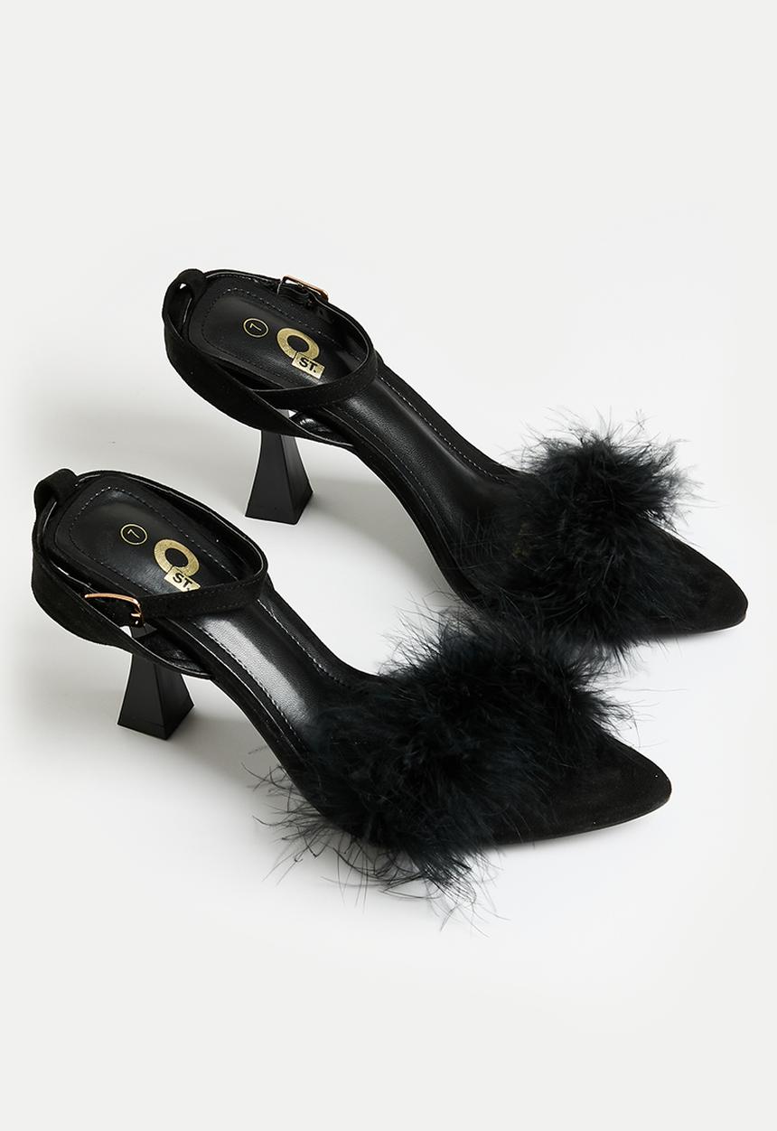 Oxford Street - Fluffy Stiletto - Black